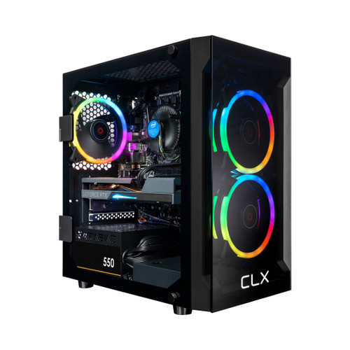 CLX SET Gaming Desktop, Core i7, RTX 3050, 16GB, 500GB SSD, 2TB HDD - TGMSETRTH2513BM