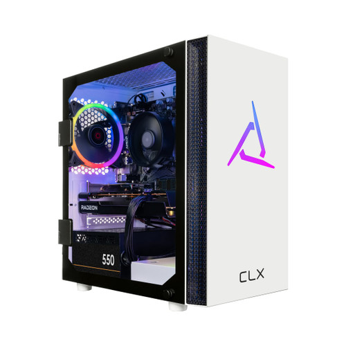 CLX SET Gaming Desktop, Ryzen 5, RX 6500 XT, 16GB, 1TB SSD - Silo Angled View