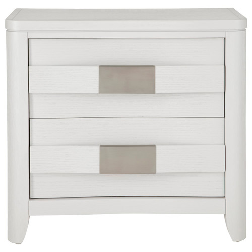 Dallas White Nightstand - Front View