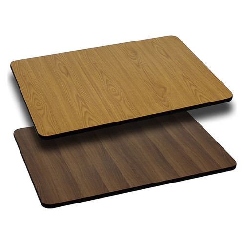 24'' x 42'' Rectangular Table Top with Natural or Walnut Reversible Laminate Top