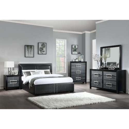 Times Square Queen Bedroom Bed, Dresser & Mirror - Lifestyle Image