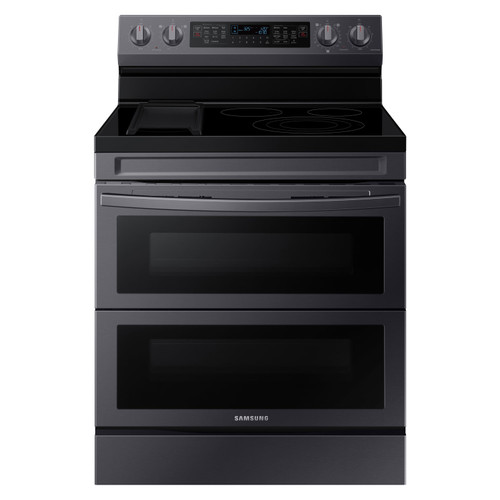 Samsung 6.3 cu. ft. Smart Freestanding Electric Range with Flex Duo™, No Preheat Air Fry & Griddle in Black Stainless Steel - NE63A6751SG - Front View