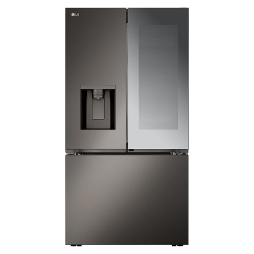 LG 30.7 cu. ft. PrintProof Black Stainless Steel French Door Refrigerator - Silo Front View Unlit Door