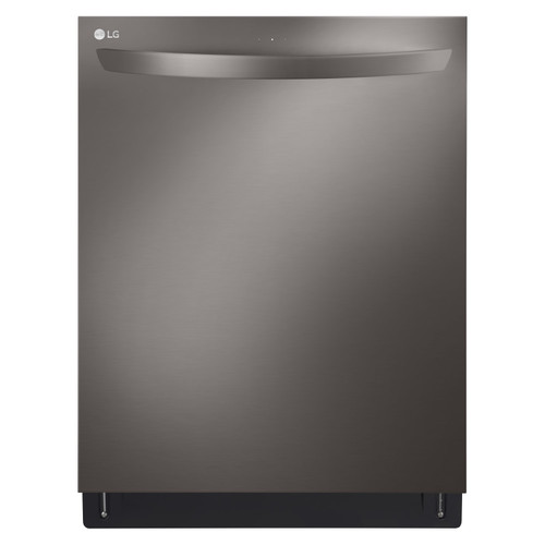 LG Top Control Black Stainless Steel Smart Dishwasher with QuadWash - Silo Front View