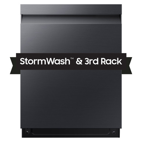 Samsung Smart 46 dBA Dishwasher with StormWash DW80CG5450MT - Silo Front View Belly Banner