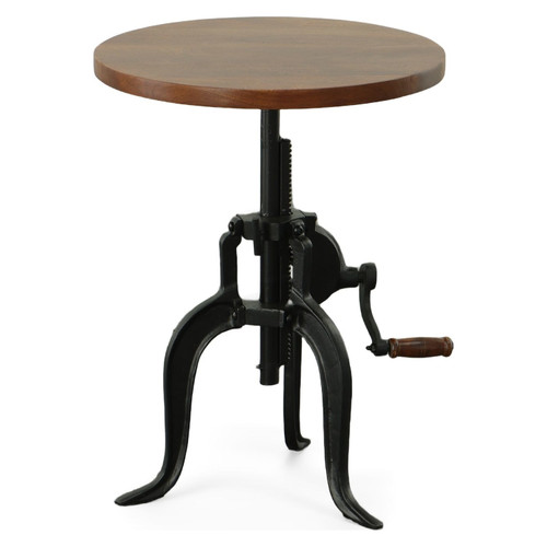 Regan Adjustable Crank Accent Table, Chestnut/Black - Front Facing Silo Image