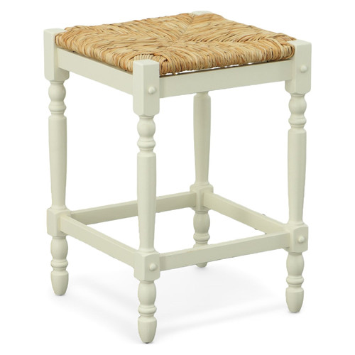 Hawthorne 24" Counter Stool, Antique White - Angled Front Facing Silo Image