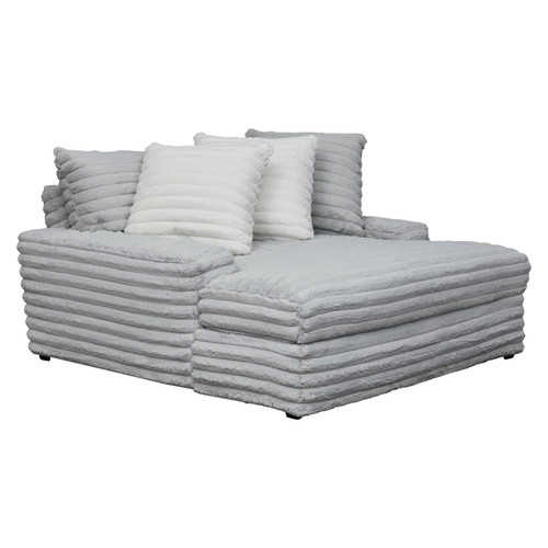 Serene Gray Chaise - angled silo