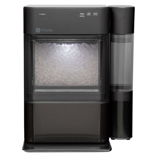 GE Profile™ Opal™ 2.0 Nugget Ice Maker with Side Tank - Black Stainless Steel - XPIO13BCBT - Front Facing Silo