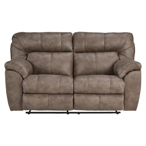 Harrison Coffee Faux Leather Reclining Loveseat