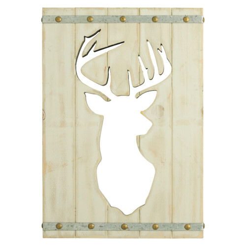 Deer on White Wood - Front View