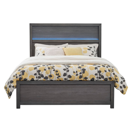 Westpoint Collection Weathered Gray Solid Wood King Bed - Front facing silo