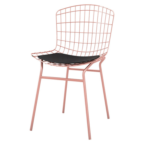 Madeline Chair in Rose Pink Gold and Black - Silo Angled View