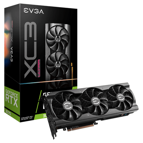 EVGA GeForce RTX 3070 XC3 ULTRA GAMING Video Card - 08GP53755KL - Front View