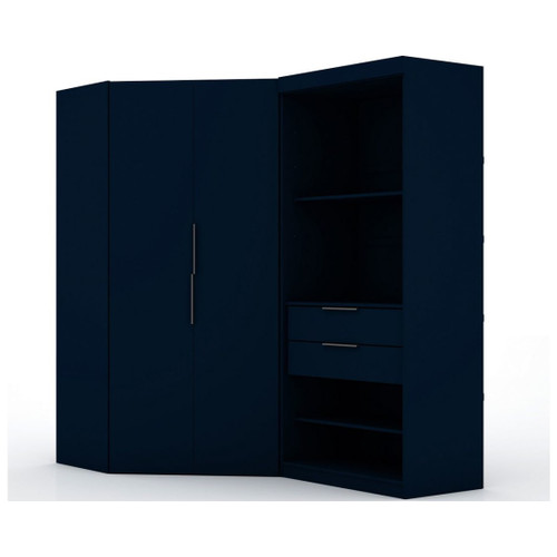 Mulberry 2.0 Semi Open 2 Sectional Corner Closet - Set of 2 in Tatiana Midnight Blue