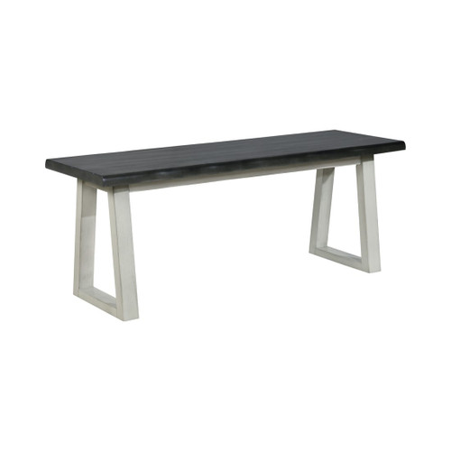 Weston Bench in Charcoal Finish with Light Grey Base