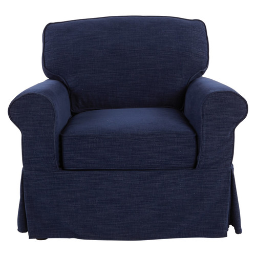 Ashton Chair with Navy Slip Cover - Front View