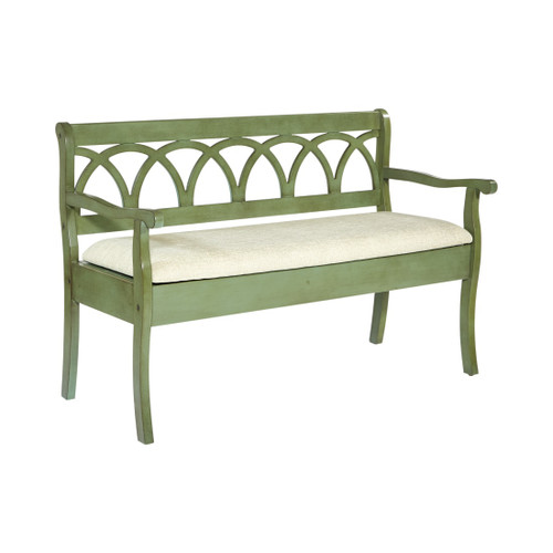 Coventry Storage Bench in Antique Sage Frame and Beige Seat Cushion K/D