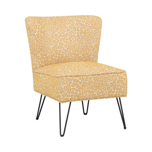 Alea Accent Chair in Dijon Giraffe Fabric with Black Legs