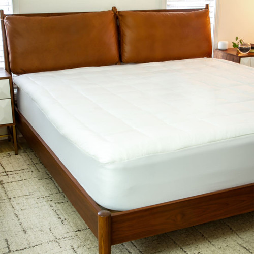 Capri Comfortable Sleep White Mattress Pad - Deep Pocket - Queen Size - Quilted Cotton Top - Hypoallergenic - Fits 8"-21" Mattresses