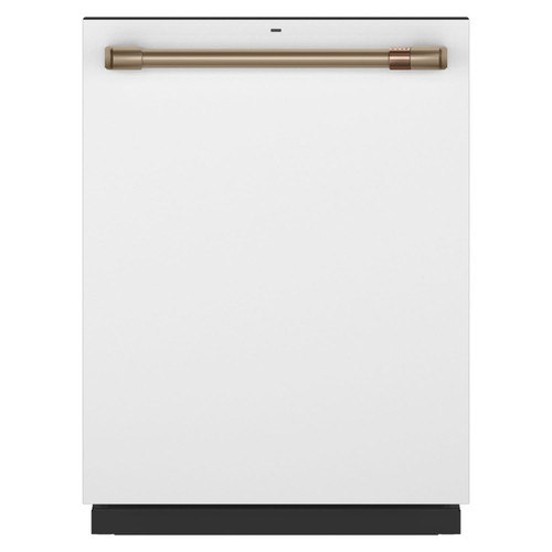 Cafe 24 in. Fingerprint Resistant Matte White Top Control Built-In Tall Tub Dishwasher with 3rd Rack and 45 dBA - Silo Front View