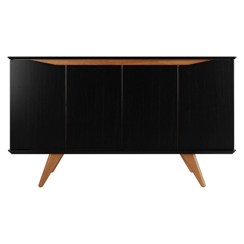 Tudor 53.15" Sideboard in Black and Maple Cream - front view silo