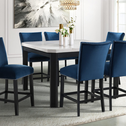 Milan Blue Velvet Side Chair - Lifestyle Image