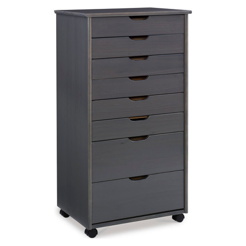 Zapora Eight Drawer Roll Cart Gray - Angled silo