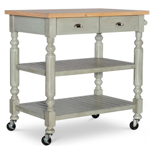 Keaton Kitchen Cart Hazelnut - Front view silo