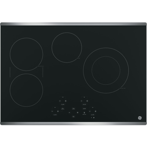 GE 30" Built-In Touch Control Electric Cooktop with Stainless Steel Trim - JP5030SJSS top view