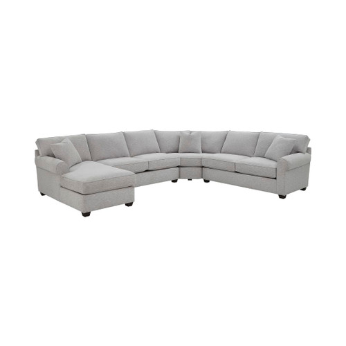 Crestview Rolled Arm Granite 4-pc sectional w/ left chaise Front View