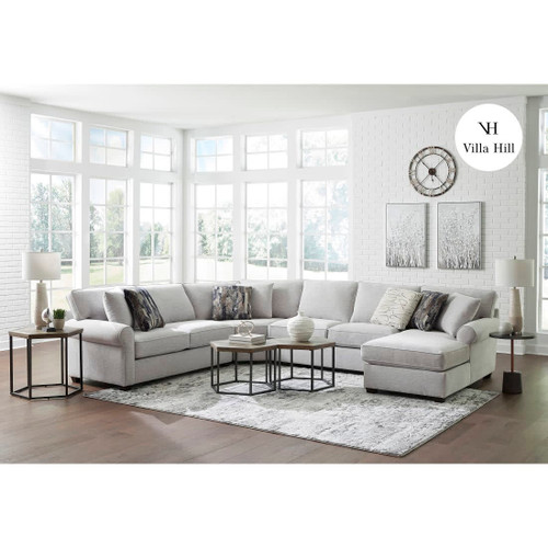 Crestview Rolled Arm Granite 4-pc Sectional w/ Right Chaise with VH Logo Product Display Image