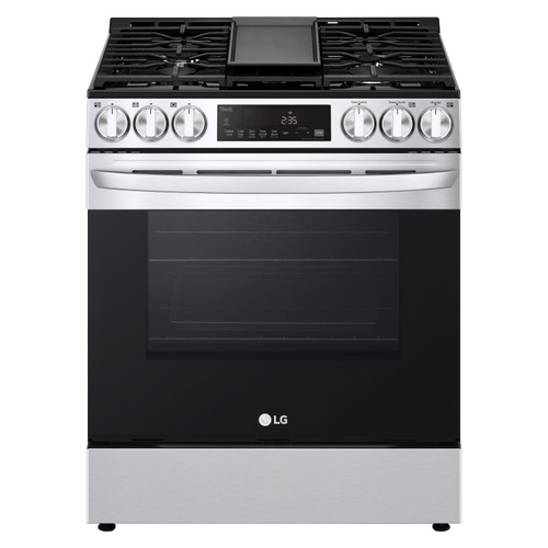 LG 5.8 cu. ft. Smart Wi-Fi Enabled Fan Convection Gas Slide-in Range with Air Fry & EasyClean - Silo Front View