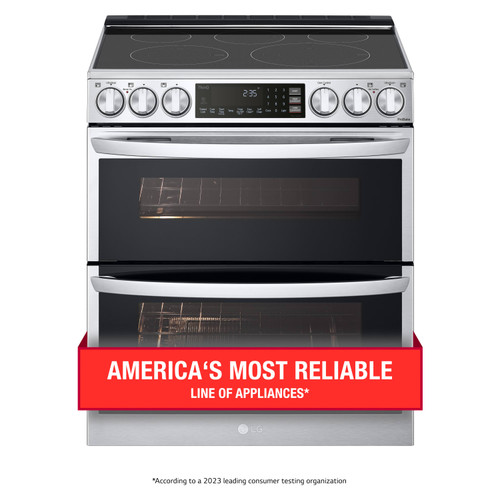 LG 7.3 cu.ft. Smart Wi-Fi Enabled Electric Double Oven Slide-In Range with ProBake Convection and InstaView - LTEL7337F - Belly Band