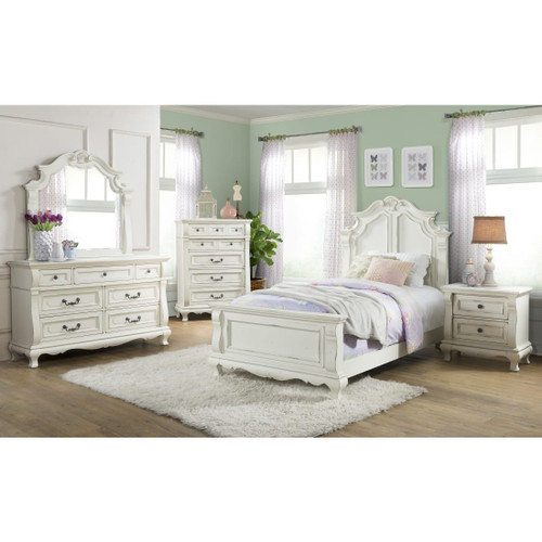 Zoe Youth Collection Twin 3pc Bedroom Set - Bed, Dresser & Mirror