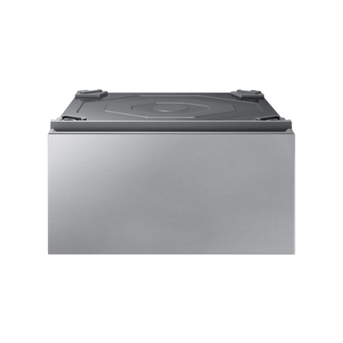 Samsung BESPOKE 27” Laundry Pedestal with Storage Drawer in Silver Steel