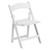 Kids White Resin Folding Chair with White Vinyl Padded Seat