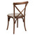 HERCULES Series Stackable Pecan Wood Cross Back Chair with Cushion