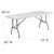 6-Foot Granite White Plastic Folding Table With Beige Metal - view-4