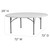 6-Foot Round Granite White Plastic Folding Table With Beige Metal