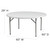 5-Foot Round Granite White Plastic Folding Table With Grey Metal - view-6