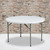 4-Foot Round Granite White Plastic Folding Table Light Grey Metal - view-1