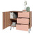 Beekman 35.43 Sideboard with 2 Shelves in Brown and Pink- Angled silo with drawers open - view-5