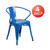 4 Pack Blue Metal Indoor-Outdoor Chair with Arms - view-1