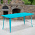 Commercial Grade 32" x 63" Rectangular Crystal Teal-Blue Metal Indoor-Outdoor Table - view-1