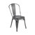4 Pack Distressed Silver Gray Metal Indoor-Outdoor Stackable Chair - view-2