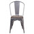 Clear Coated Metal Stackable Chair with Wood Seat - view-1