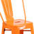 24" High Orange Metal Indoor-Outdoor Counter Height Stool with Removable Back - seat detail