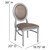 HERCULES Capacity King Louis Chair with Taupe Vinyl Back and Seat and Silver Frame - Dimensions