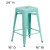 24" High Backless Mint Green Indoor-Outdoor Counter Height Stool - Dimensions